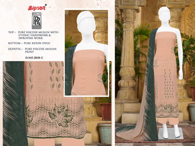 Rolls Royce 2850 By Bipson Viscose Muslin Dress Material Wholesale Price In Surat